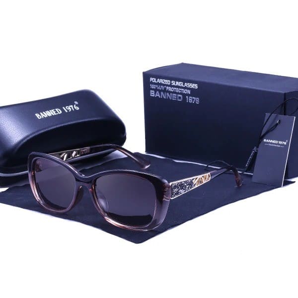 Óculos de Sol Feminino Polarizado Cristal de Luxo UV400 - Versão Cristal - Lojas LA