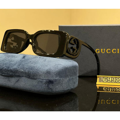 Óculos de Sol Feminino Retangular Vintage Premium UV400 - Vista Frontal - Lojas LA