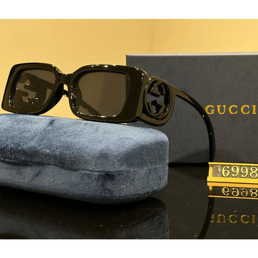 Óculos de Sol Feminino Retangular Vintage Premium UV400 - Vista Frontal - Lojas LA