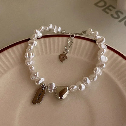 Pulseira Prata Esterlina com Pérolas Feminina Modelo 02 - Lojas LA