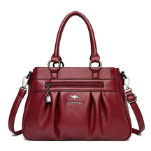 Bolsa de Couro Vintage para Mulheres Grande Capacidade