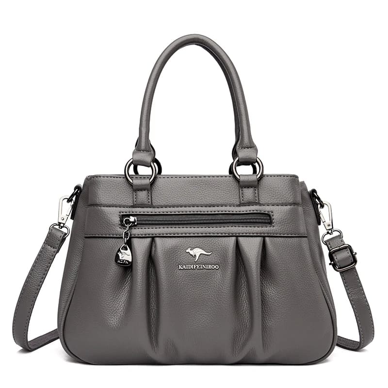 Bolsa de Couro Vintage para Mulheres Grande Capacidade - Vista Lateral - Lojas LA