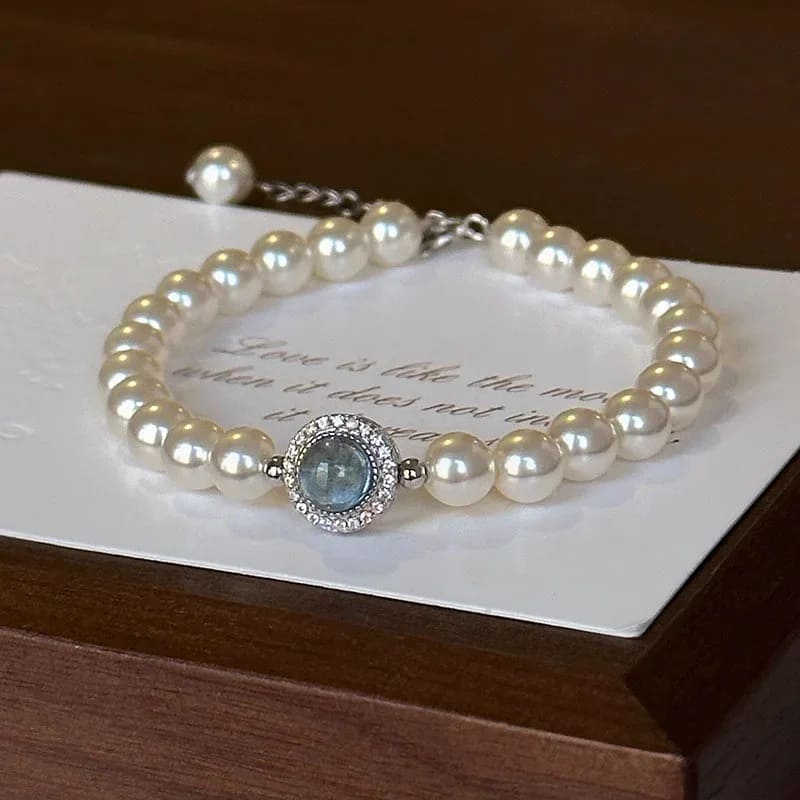 Pulseira Prata Esterlina com Pérolas Feminina Modelo 04 - Lojas LA