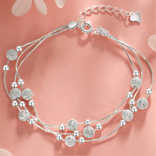 Pulseira Prata Esterlina com Pérolas Feminina Modelo 05 - Lojas LA