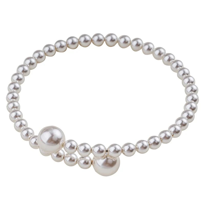 Pulseira de Pérola Esticável Feminina Branca - Vista Principal - Lojas LA