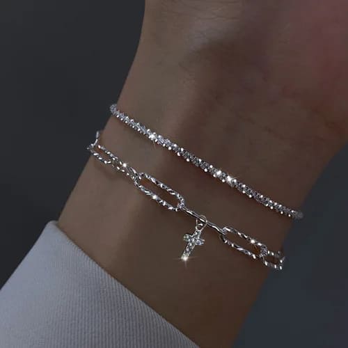 Pulseira Prata Esterlina com Pérolas Feminina Modelo 09 - Lojas LA
