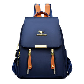 Bolsa Mochila de Couro Azul Escuro