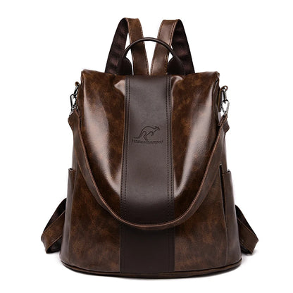 Mochila feminina luxo múltiplos compartimentos couro PU