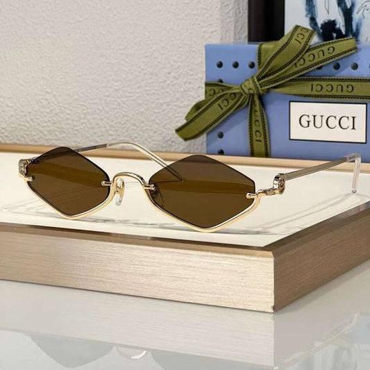 Oculos de Sol Feminino Marrom e Dourado