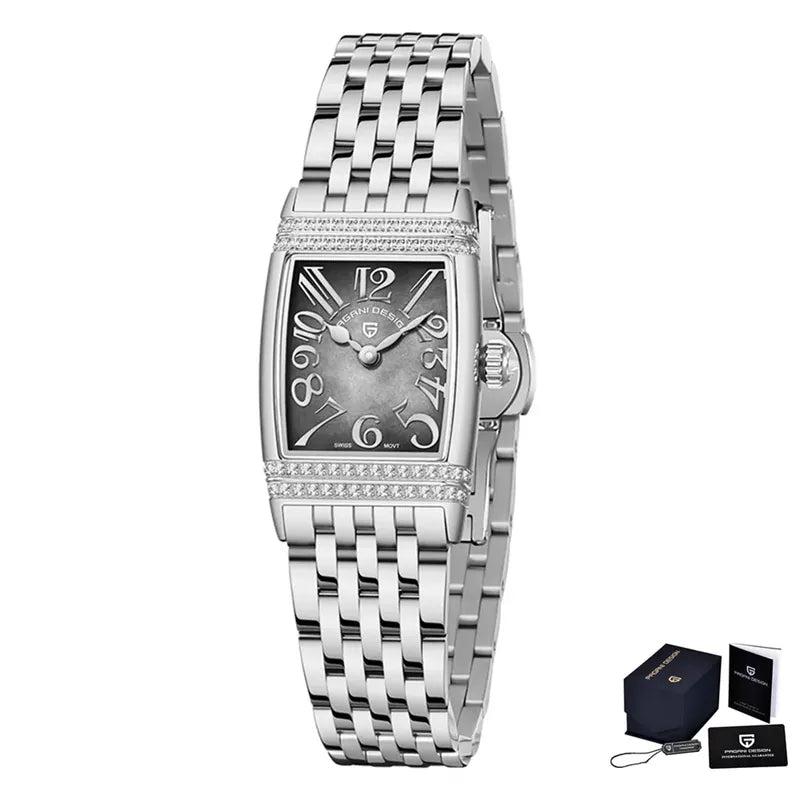 Relógio de Luxo Feminino Prata PAGANI DESIGN - Mostrador Preto - Lojas LA