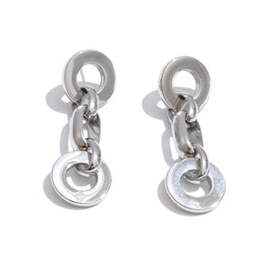 Brinco Argola com Corrente Feminino Aço Inoxidável Hipoalergênico - Lojas LA