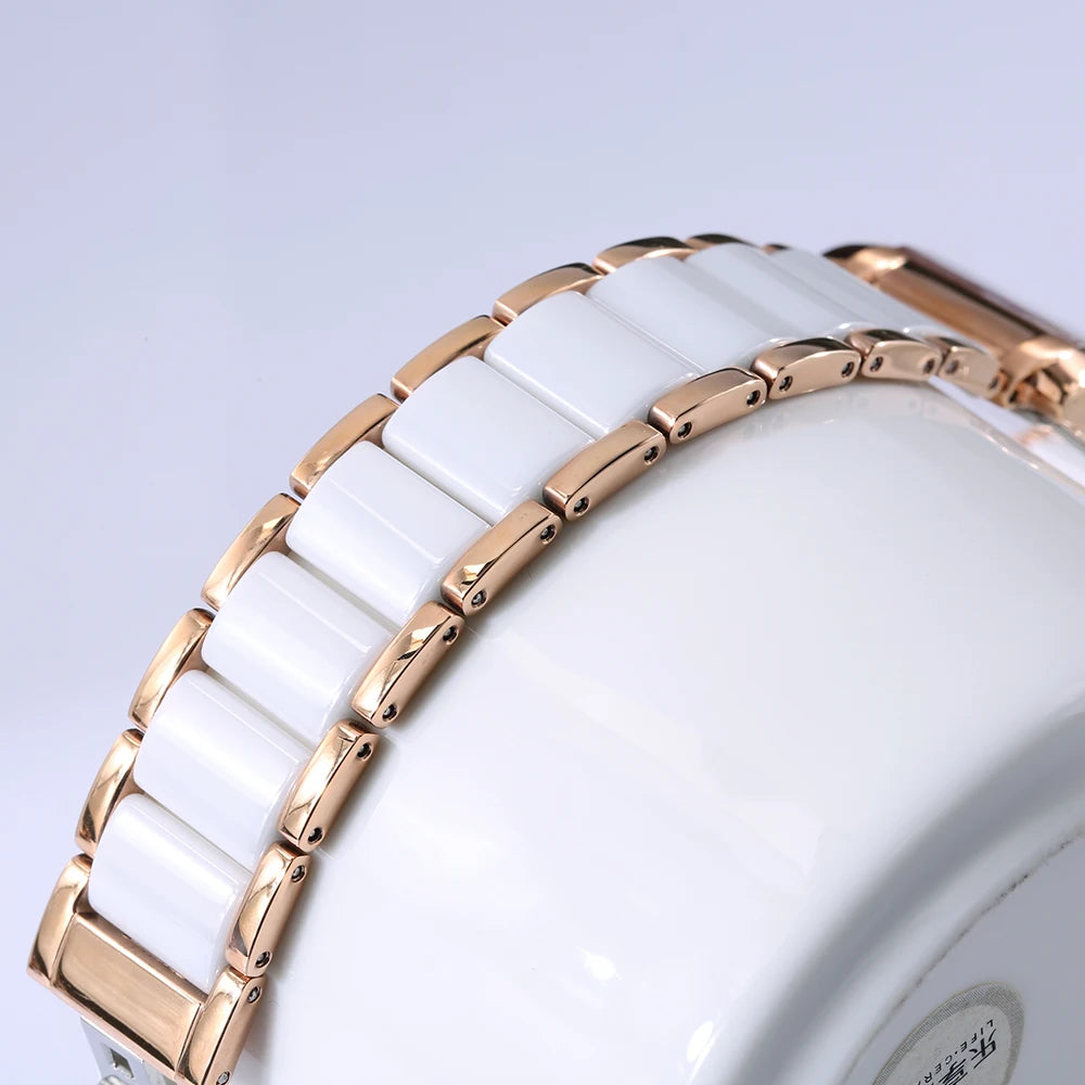Relógio Feminino BERNY Retangular Cristal Safira