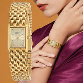 Relógio Feminino Dourado BERNY 2166L - Detalhe Mostrador - Lojas LA