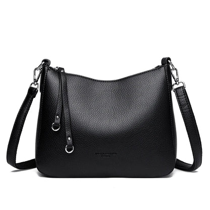 Bolsa de ombro feminina couro PU macio — elegante e resistente
