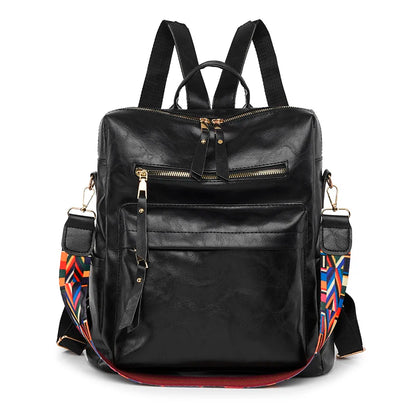 Alças reforçadas mochila feminina couro cera de óleo