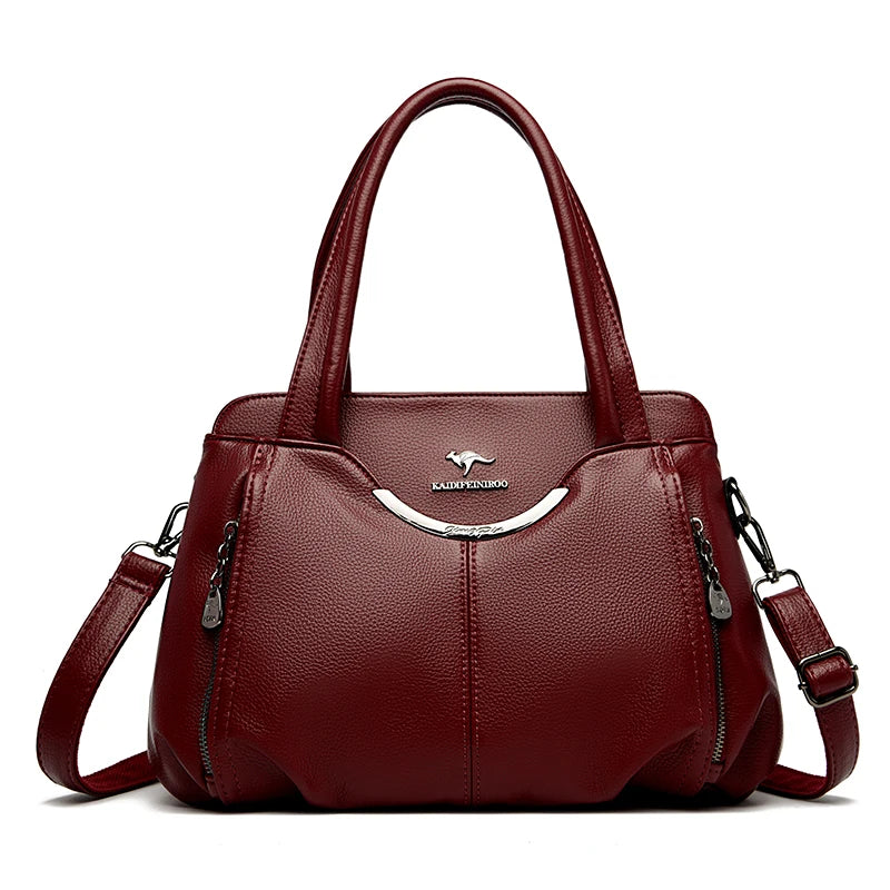Bolsa feminina de luxo tote couro macio estilo sofisticado