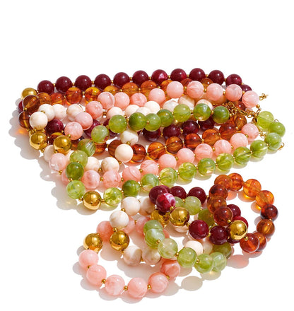 Colar Statement com Contas de Resina Coloridas - Lojas LA