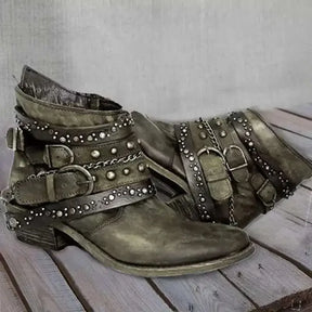 Bota Ankle Boot Feminina Estilo Britânico Marrom - Detalhe Sola Borracha - Lojas LA
