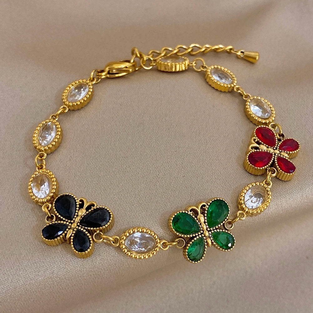 Pulseira Feminina Borboleta com Zircônia — Design Fashion Elegante | Lojas LA