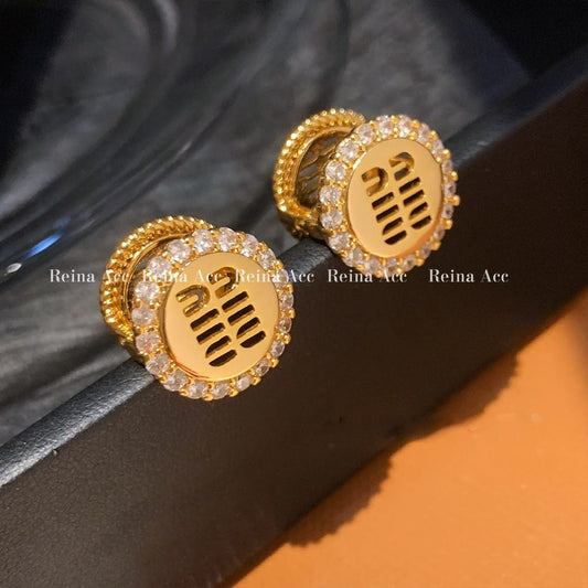 Brinco Miu Miu de Luxo Feminino Tendência - Versão Dourada - Lojas LA