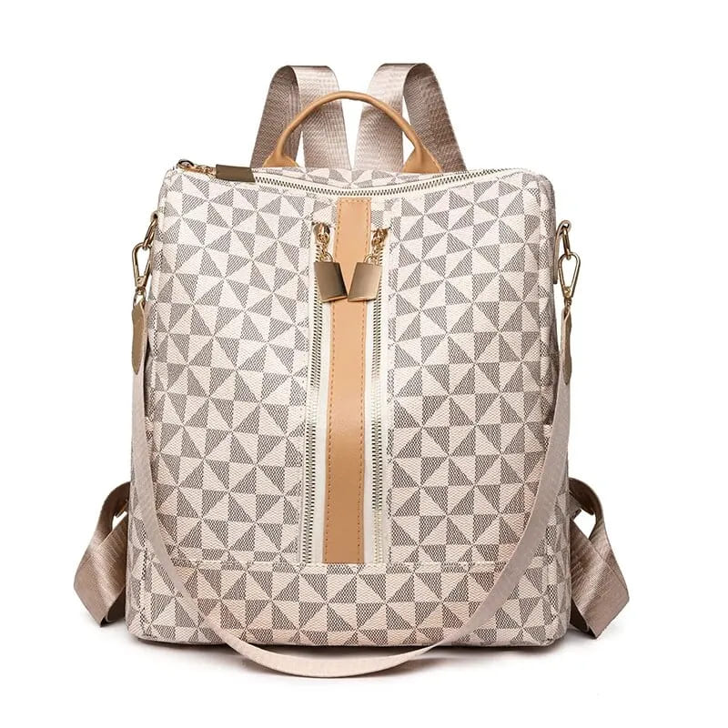 Mochila feminina elegante — vista lateral premium sofisticada