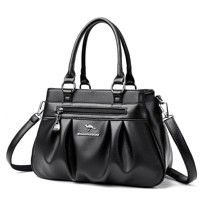 Bolsa de Couro Macio para Mulheres Alta Capacidade - Detalhe Alça - Lojas LA