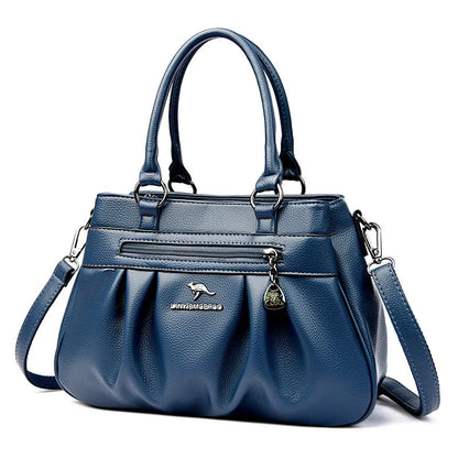 Bolsa de Couro Macio para Mulheres Alta Capacidade - Vista Lateral - Lojas LA
