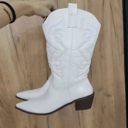 Bota Western Feminina Texana de Cowboy - Versão Branca - Lojas LA