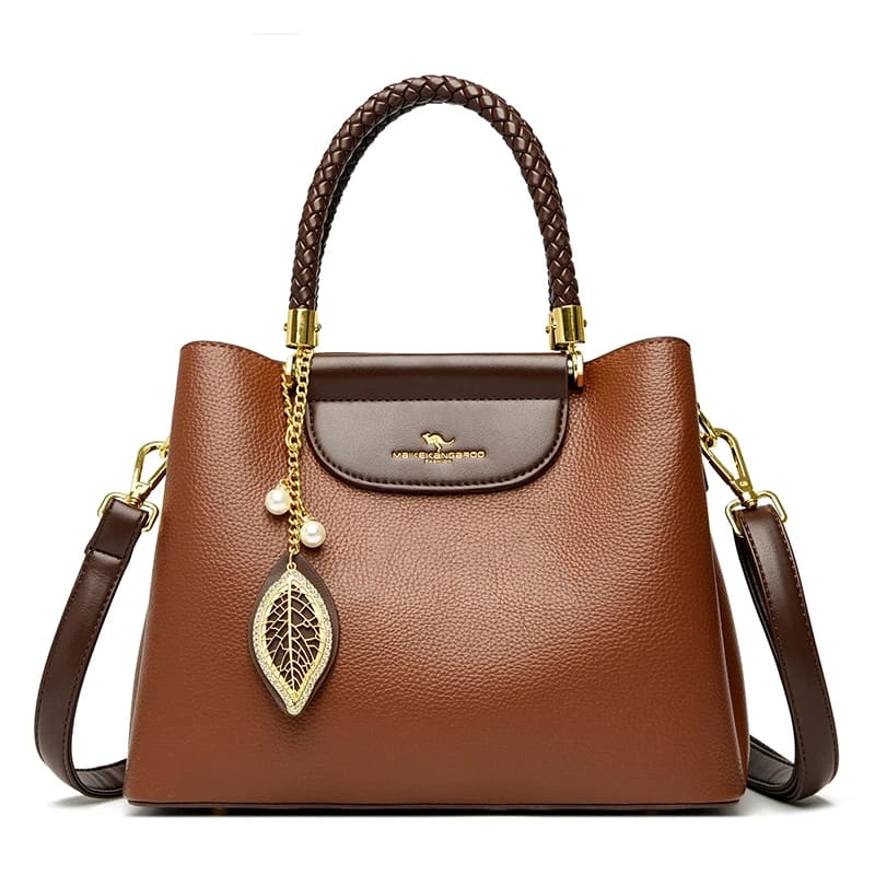 Bolsa de Couro Para Mulheres Grande Capacidade - Detalhe Interior - Lojas LA