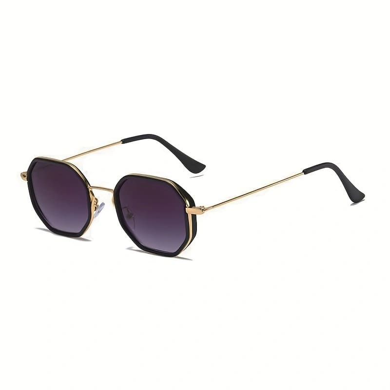 Óculos de Sol Feminino Poligonal Fashion UV400 - Versão Preta - Lojas LA