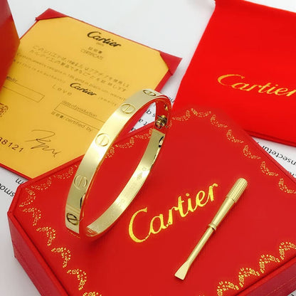 Pulseira Bracelete Feminina Moda Aço Inoxidável - Modelo Dourado - Lojas LA