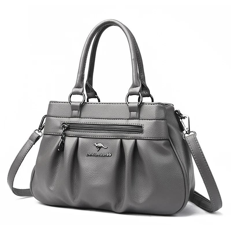 Bolsa de Couro Macio para Mulheres Alta Capacidade - Detalhe Interior - Lojas LA