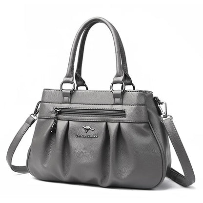 Bolsa de Couro Macio para Mulheres Alta Capacidade - Detalhe Interior - Lojas LA