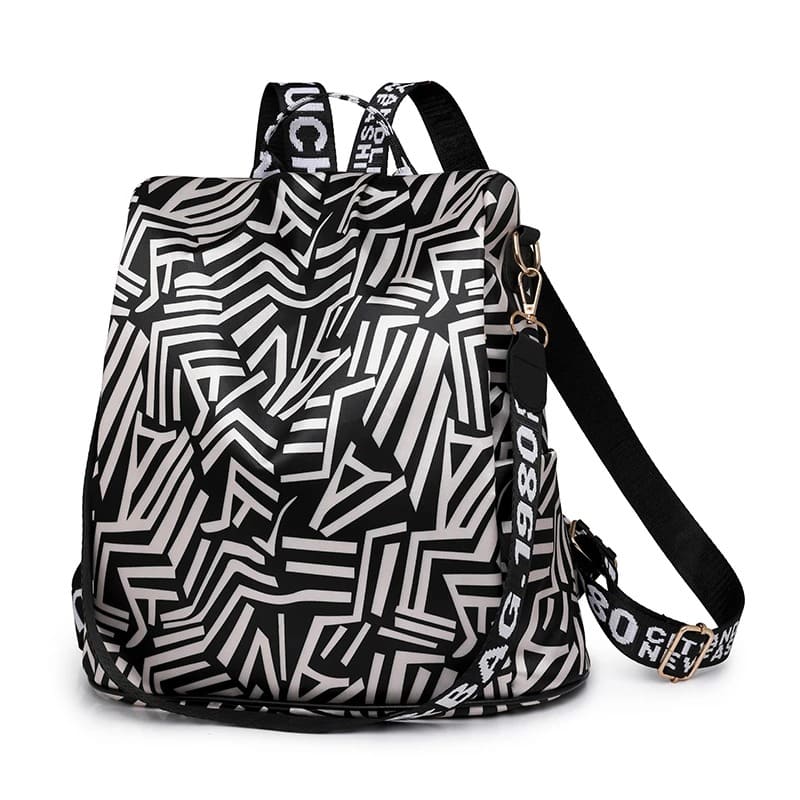 Mochila feminina oxford impermeável preta — look casual urbano