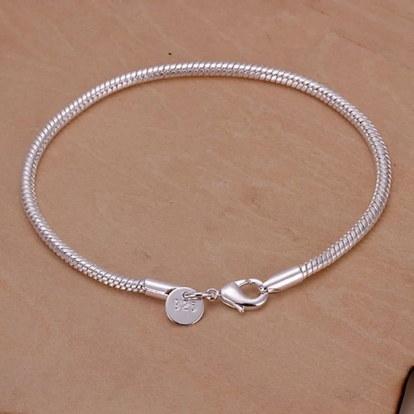 Pulseira Prata 925 Charme Feminina para Casamento - Vista Principal - Lojas LA