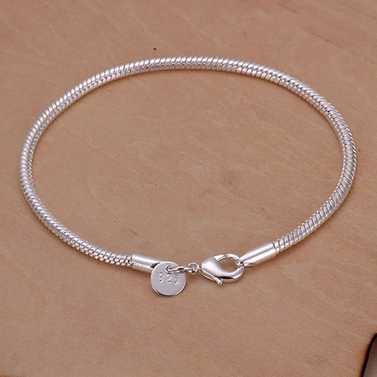 Pulseira Prata 925 Charme Feminina para Casamento - Vista Principal - Lojas LA