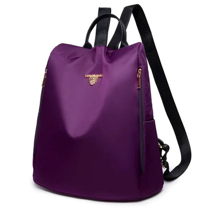 Detalhe zíper mochila feminina oxford impermeável