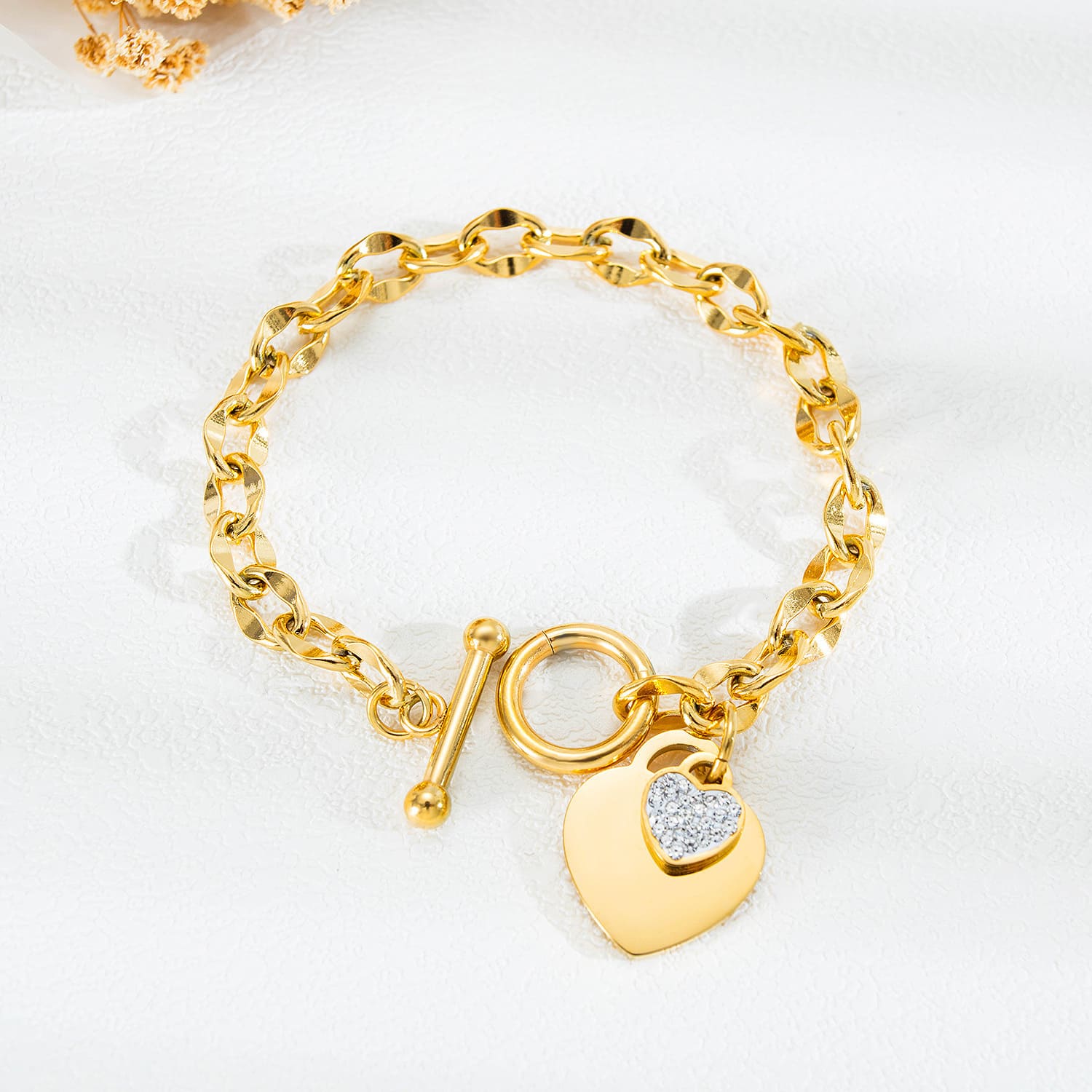 Pulseira Feminina Aço Titânio Premium - Vista Lateral Prata - Lojas LA