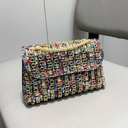 Bolsa de Ombro Feminina de Strass - Detalhe Strass - Lojas LA