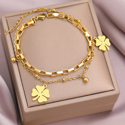 Pulseira Feminina Aço Inoxidável Premium de Luxo Dourado - Vista Principal - Lojas LA