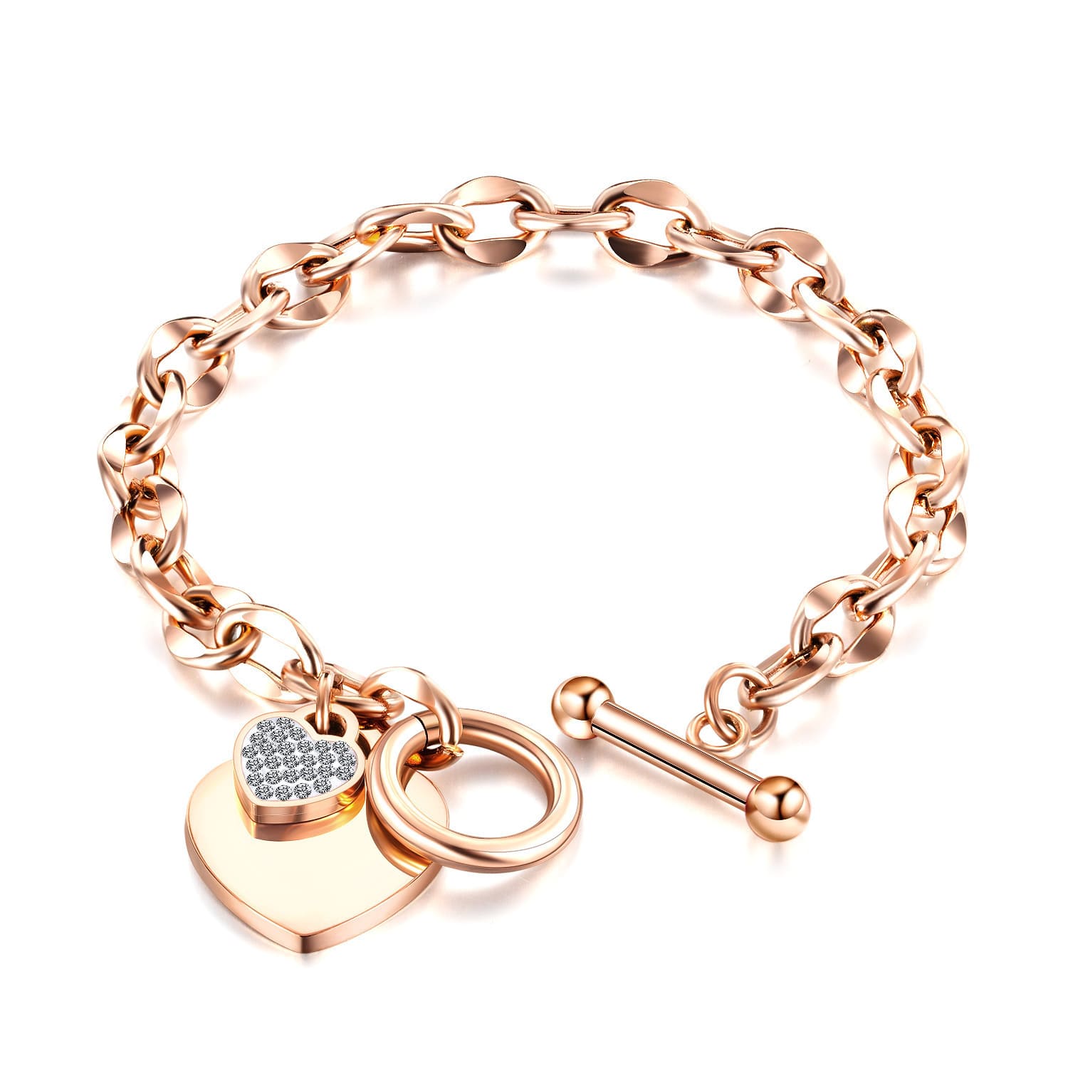 Pulseira Feminina Aço Titânio Premium - Vista Rosê - Lojas LA