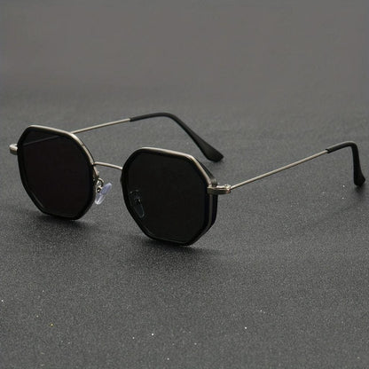 Óculos de Sol Feminino Poligonal Fashion UV400 - Versão Marrom - Lojas LA