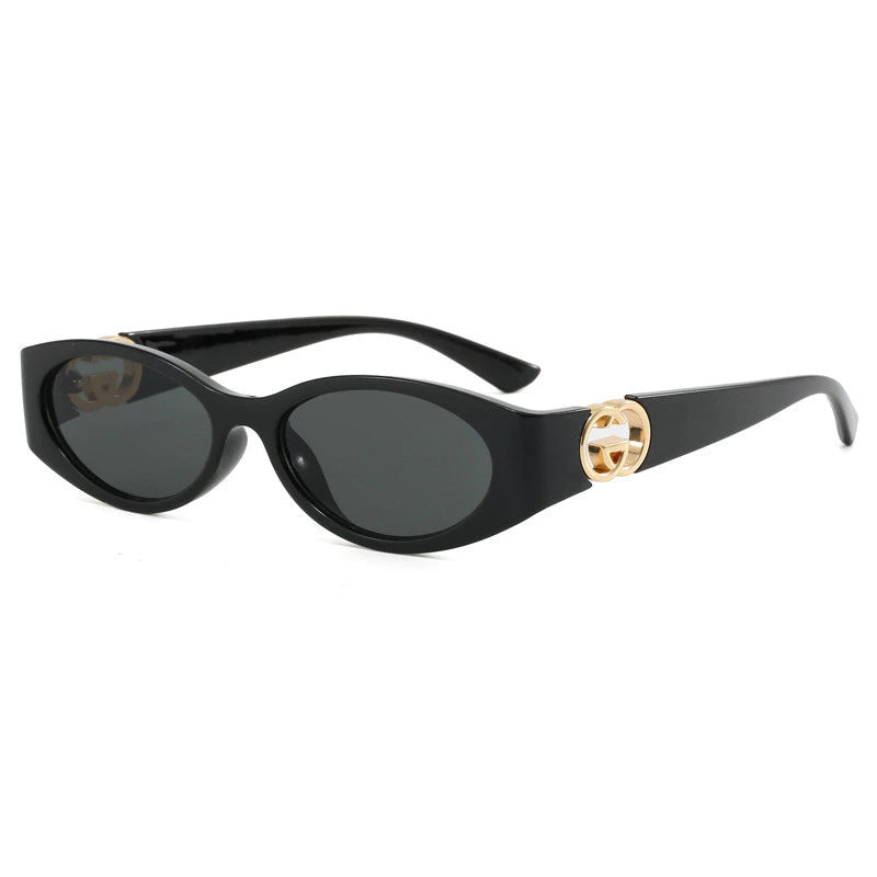 óculos oval preto feminino
