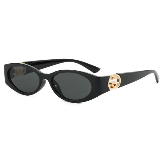 óculos oval preto feminino
