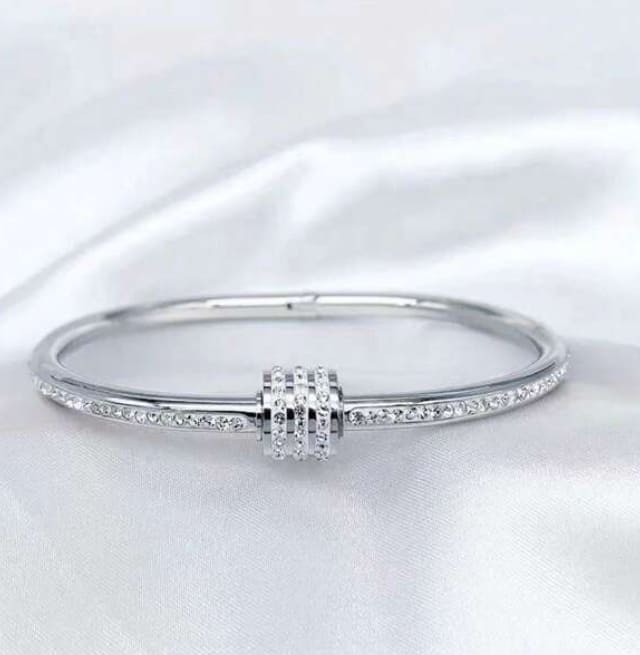 Pulseira Bracelete Feminino com Pedras - Versão Prata - Lojas LA