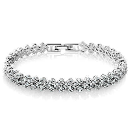 Pulseira Feminina Cristal Estilo Romano - Versão Prata - Lojas LA