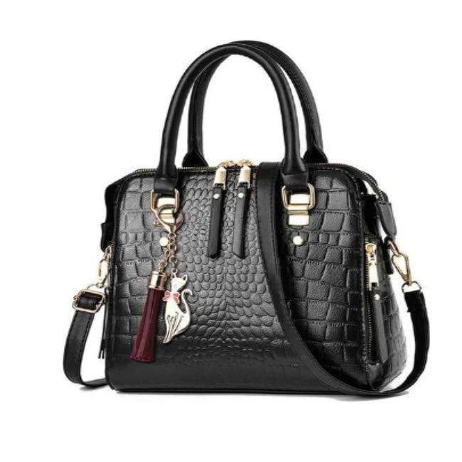Bolsa Feminina de Couro Crocodilo Moda Atual - Detalhe Interior - Lojas LA