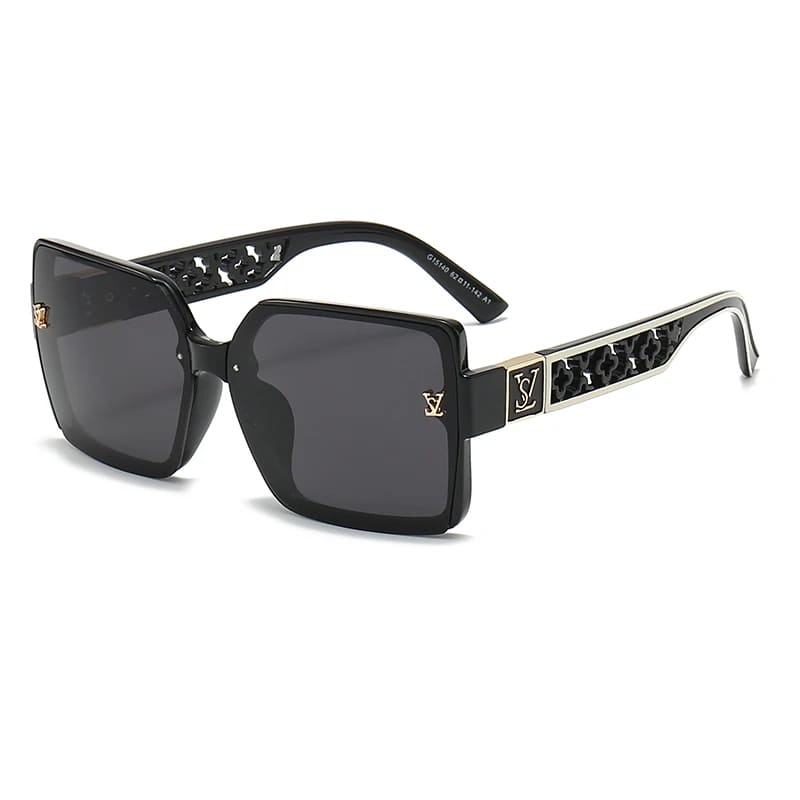 Óculos de Sol Feminino Quadrado Design de Luxo - Versão Preta - Lojas LA