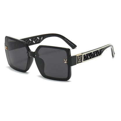 Óculos de Sol Feminino Quadrado Design de Luxo - Versão Preta - Lojas LA