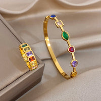 Bracelete + Anel / Com Pedras
